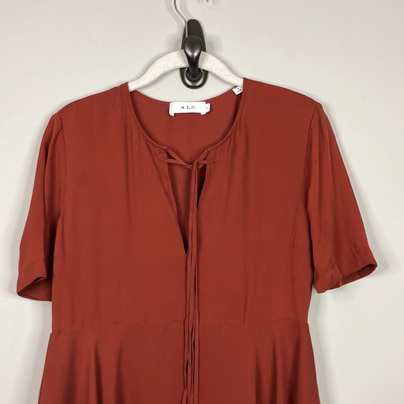 A.L.C Sosta silk handkerchief hem dress - Picture 4 of 10